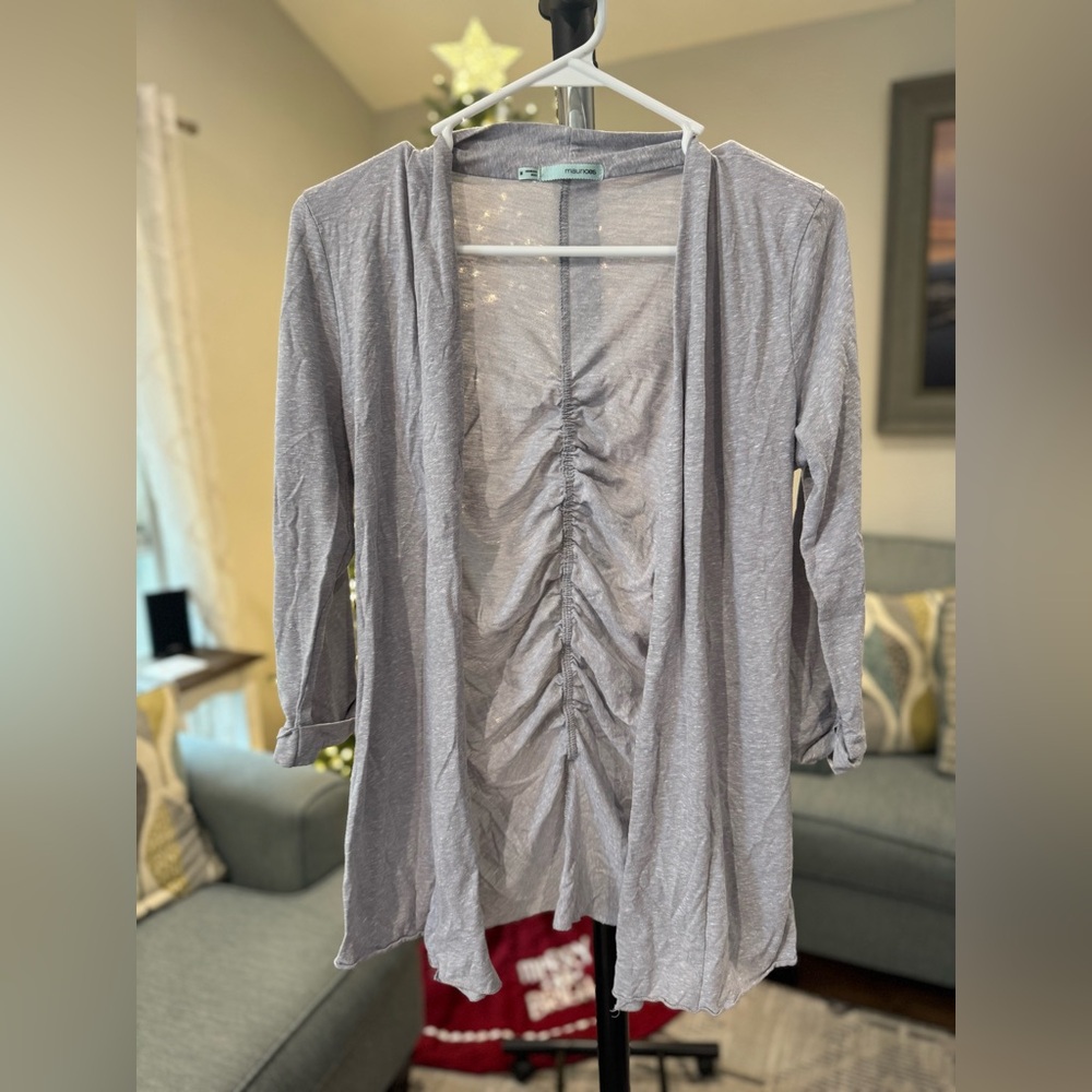 Maurices Gray Open-Front Cardigan